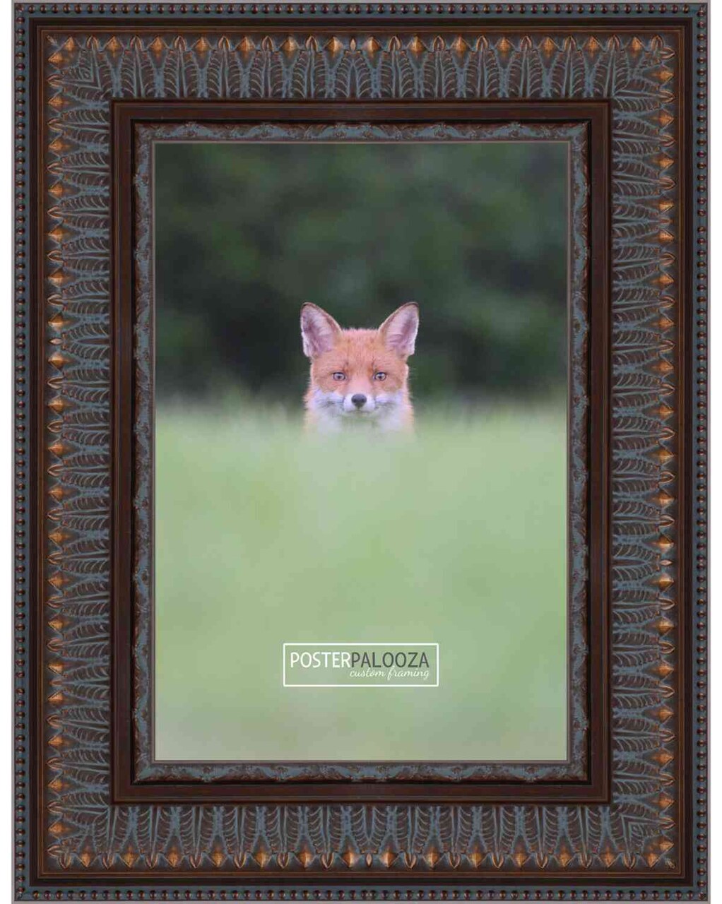 28x36 3.5" Wide Ornate Picture Frame with UV-Resistant Acrylic & Acid Free Backing, Available in 2 Finishes - Black and Brown